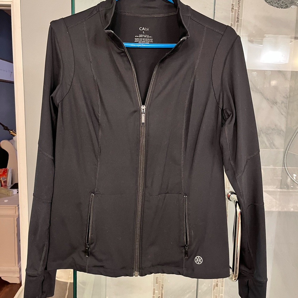 CAbi black athleisure jacket size L